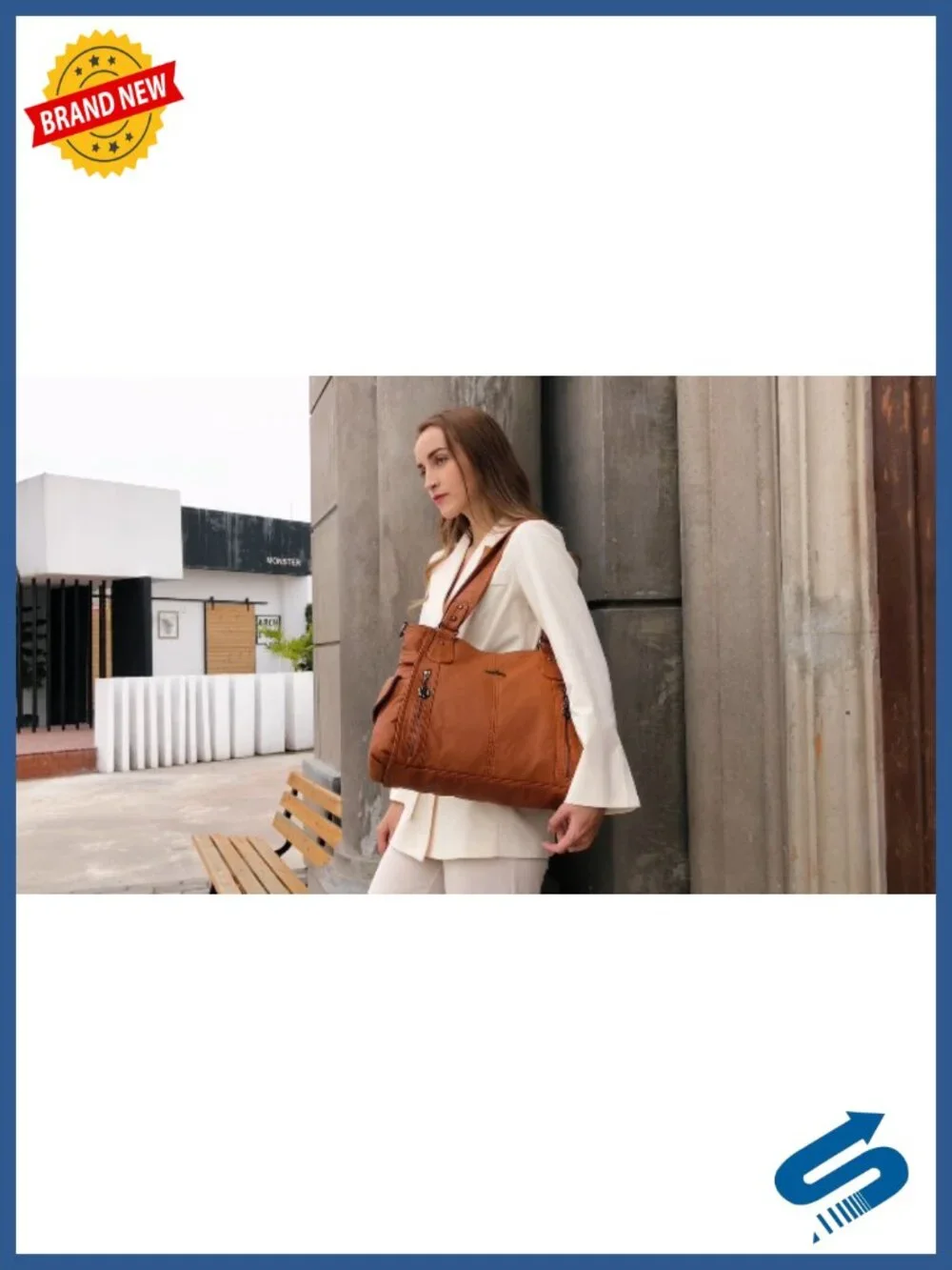 Washed Vegan Leather Hobo Handbag Crossbody Shoulder Bag Purse